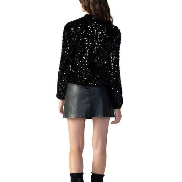 SANCTUARY Mid-Rise Faux-Leather Mini Skirt Women's 14 Black Zip Closure At Back - Picture 3 of 9